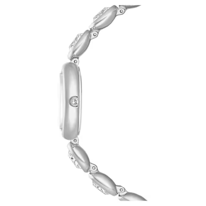Imber oval watch Swiss Made, Metal bracelet, Silver tone, Stainless steel