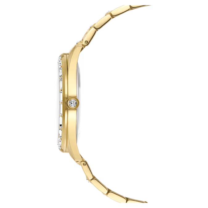 Matrix date watch Swiss Made, Metal bracelet, Gold tone, Gold-tone finish