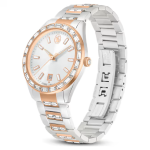 Matrix date watch Swiss Made, Metal bracelet, Rose gold tone, Mixed metal finish