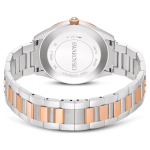 Matrix date watch Swiss Made, Metal bracelet, Rose gold tone, Mixed metal finish