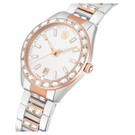 Matrix date watch Swiss Made, Metal bracelet, Rose gold tone, Mixed metal finish