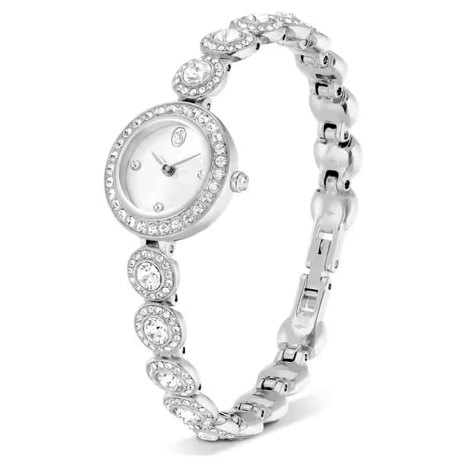 Una Angelic watch Crystal bracelet, Silver tone, Stainless steel