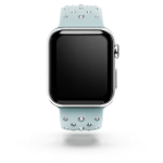 Watch strap Silicone with stitching, Green, Stainless steel