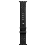 Watch strap Silicone with stitching, Black, Stainless steel