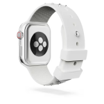 Watch strap Silicone with stitching, Gray, Stainless steel
