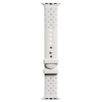 Watch strap Silicone with stitching, Gray, Stainless steel
