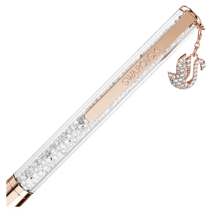 Crystalline ballpoint pen Swan, Rose gold-tone plated