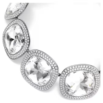 Una Angelic choker Cushion cut, White, Ruthenium plated