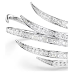 Vienna bangle Mixed cuts, White, Rhodium plated