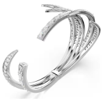 Vienna bangle Mixed cuts, White, Rhodium plated