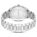 Matrix date watch Swiss Made, Metal bracelet, Silver tone, Stainless steel