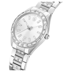 Matrix date watch Swiss Made, Metal bracelet, Silver tone, Stainless steel