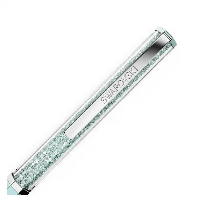 Crystalline ballpoint pen Blue lacquered, Chrome plated
