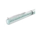 Crystalline ballpoint pen Blue lacquered, Chrome plated