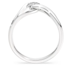 Classica ring Round cut, Interlocking, White, Sterling silver