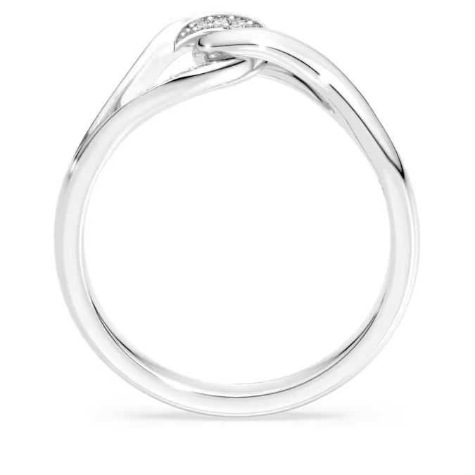 Classica ring Round cut, Interlocking, White, Sterling silver