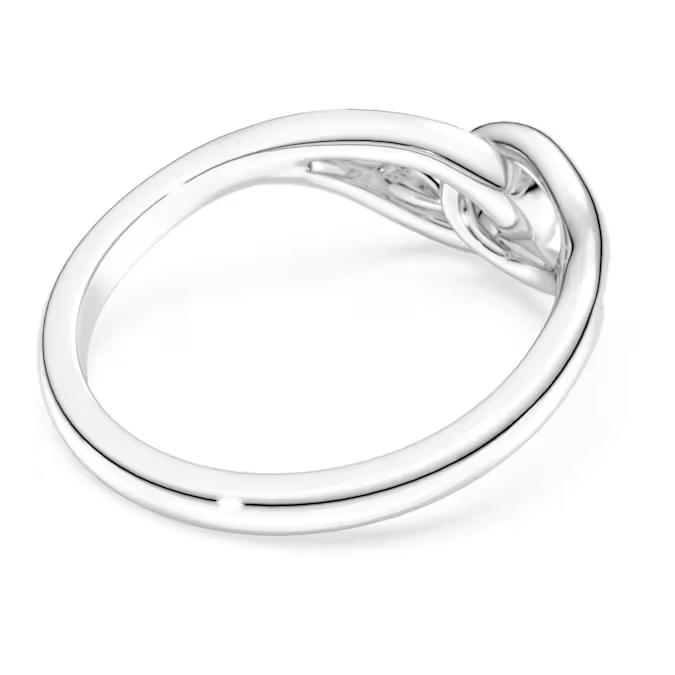 Classica ring Round cut, Interlocking, White, Sterling silver
