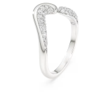 Classica open ring Round cut, White, Sterling silver