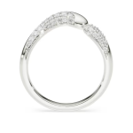 Classica open ring Round cut, White, Sterling silver