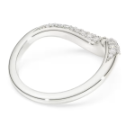 Classica open ring Round cut, White, Sterling silver
