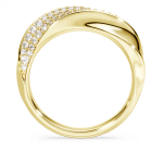 Classica band ring Round cut, White, Sterling silver, 18K gold finish