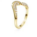 Classica open ring Round cut, White, Sterling silver, 18K gold finish