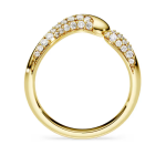 Classica open ring Round cut, White, Sterling silver, 18K gold finish