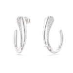 Classica hoop earrings Round cut, White, Sterling silver