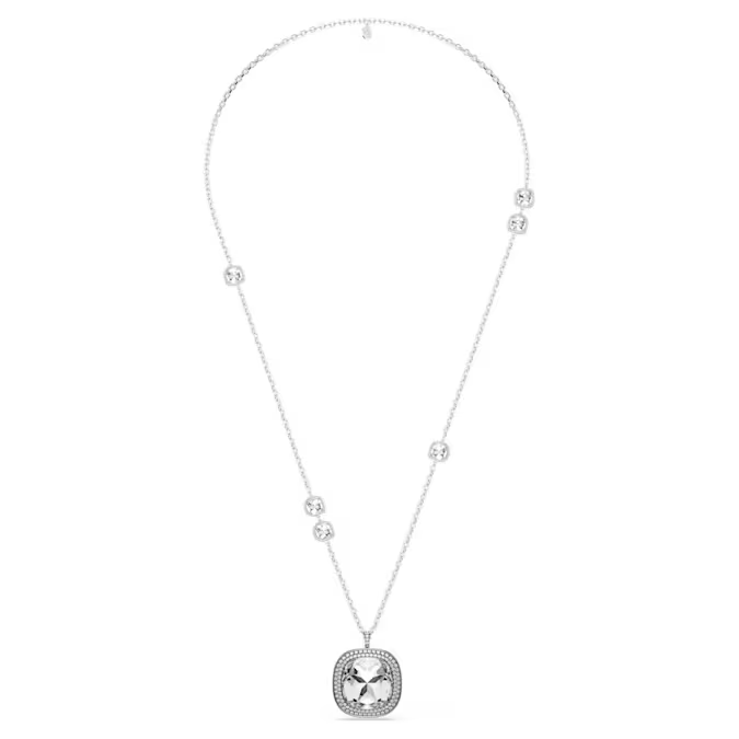 Una Angelic pendant and brooch Cushion cut, White, Mixed Plating