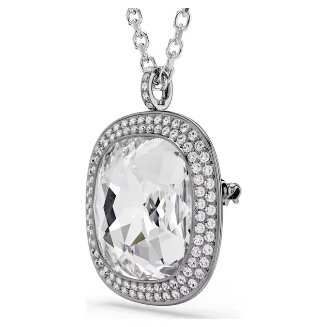 Una Angelic pendant and brooch Cushion cut, White, Mixed Plating