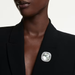 Una Angelic pendant and brooch Cushion cut, White, Mixed Plating
