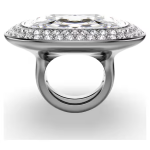 Una Angelic cocktail ring Cushion cut, White, Ruthenium plated
