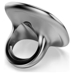 Una Angelic cocktail ring Cushion cut, White, Ruthenium plated