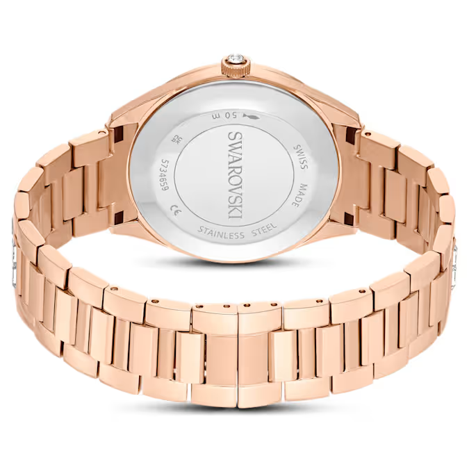 Matrix date watch Swiss Made, Metal bracelet, Rose gold tone, Rose gold-tone finish