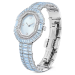 Matrix octagon watch Baguette cut, Metal bracelet, Blue, Stainless steel