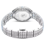 Matrix octagon watch Baguette cut, Metal bracelet, Blue, Stainless steel