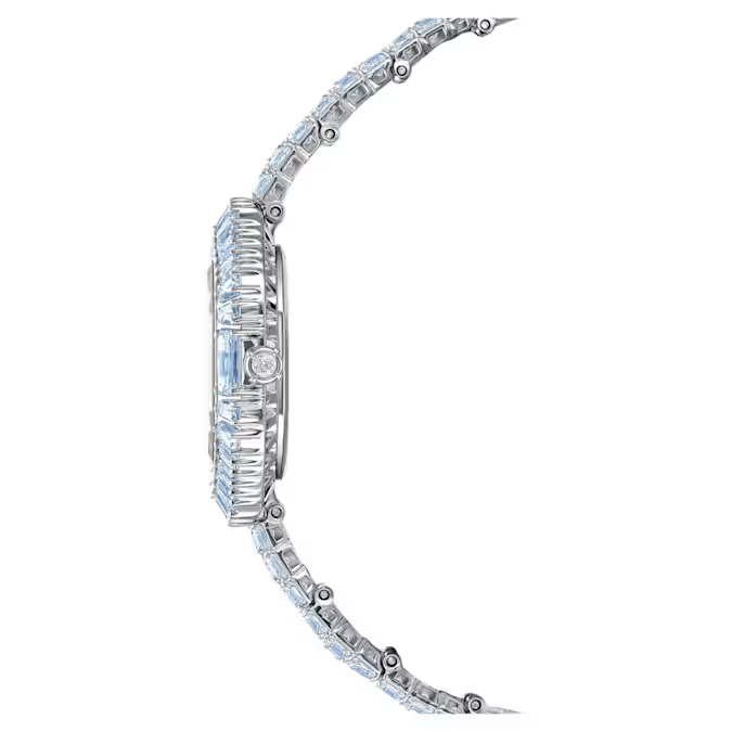 Matrix octagon watch Baguette cut, Metal bracelet, Blue, Stainless steel