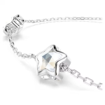 Chroma bracelet Star, White, Rhodium plated