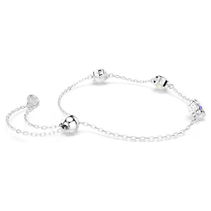Chroma bracelet Star, White, Rhodium plated
