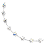 Chroma necklace Mixed cuts, Star, White, Rhodium plated