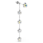Chroma earrings Mixed cuts, Star, White, Rhodium plated