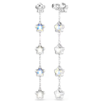 Chroma earrings Mixed cuts, Star, White, Rhodium plated