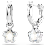 Chroma drop earrings Mixed cuts, Star, White, Rhodium plated