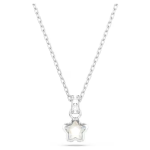 Chroma pendant Mixed cuts, Star, White, Rhodium plated