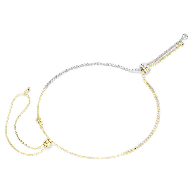 Hyperbola Y necklace Round cut, Knot, White, Mixed metal finish