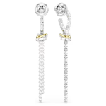 Hyperbola drop earrings Round cut, Knot, White, Mixed metal finish