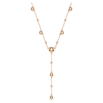 Imber Y necklace Round cut, White, 18K rose gold finish