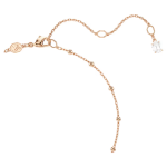 Imber Y necklace Round cut, White, 18K rose gold finish