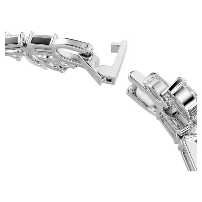 Mesmera bracelet Mixed cuts, White, Rhodium plated