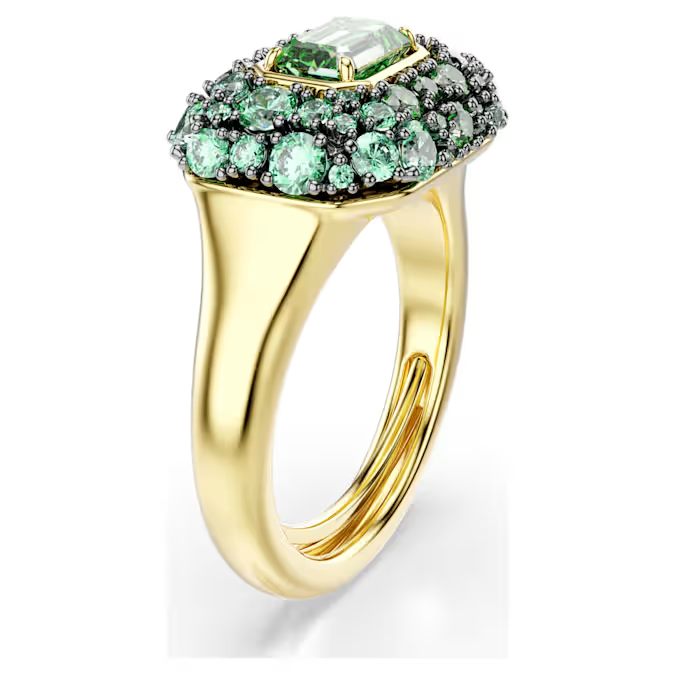Sublima cocktail ring Octagon cut, Green, 18K gold finish